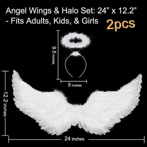 Sunboom أجنحة الملاك الكبار أجنحة بيضاء أجنحة الملاك الأسود أجنحة ريشة للأطفال الفتيات زي أجنحة الملاك النساء in Kuwait