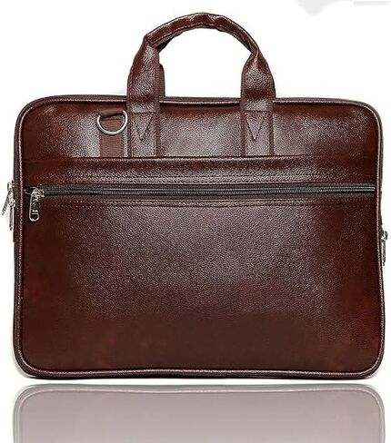 Leather Waterproof Vintage Briefcase Laptop Messenger Bag for Men with Adjustable Strap for Office, College, Work in Saudi Arabia