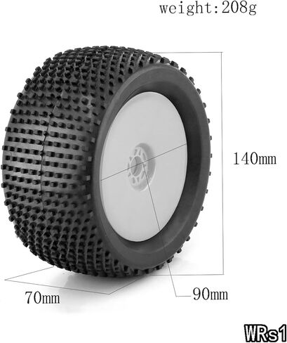 1/8 RC Off Road Racing Truck Tyres OD 5.51 "وحافات عجلات 17 ملم لـ 1: 8 Truck Car Traxxas Arrma Kraton Typhon 6S 3S Talion 6s Losi 8ight Hpi Vorza Flux Kyosho Hobao 4pcs (Black) in Kuwait