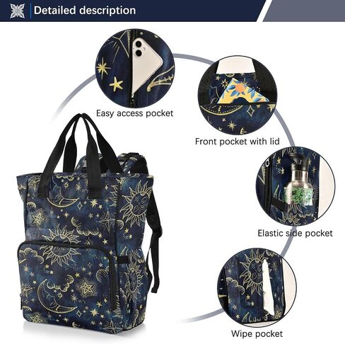 senya Diaper Bag Backpack, Neon Bat Crescent Multifunction Travel Bag for Moms Dads in Saudi Arabia