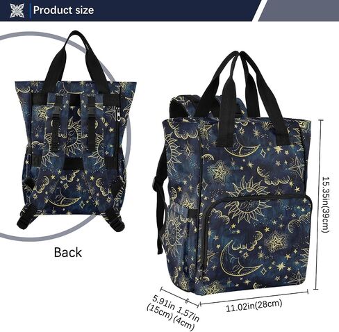 senya Diaper Bag Backpack, Neon Bat Crescent Multifunction Travel Bag for Moms Dads in Saudi Arabia