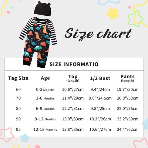 Newborn Baby Boy Clothes Set 0-3 Months Autumn Winter Blue Pants Set Outfit Infant Bodysuit 3pcs Stripes T-shirt Top + Bear Pattern Dungarees + Hat in Saudi Arabia