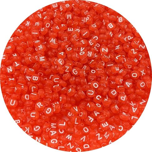 1000pcs Round Letter Beads 4x7mm Acrylic Alphabet Beads Spacer Beads for Jewelry Making Bracelets Necklace Earring Key Chains DIY Craft(H-White Letter Light Blue Bead) in Kuwait