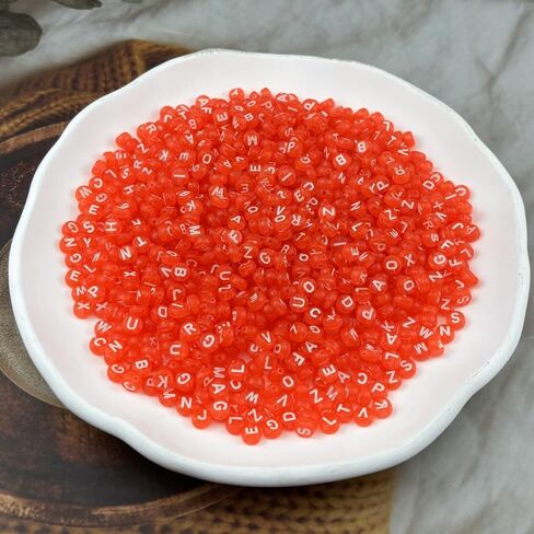 1000pcs Round Letter Beads 4x7mm Acrylic Alphabet Beads Spacer Beads for Jewelry Making Bracelets Necklace Earring Key Chains DIY Craft(H-White Letter Light Blue Bead) in Kuwait