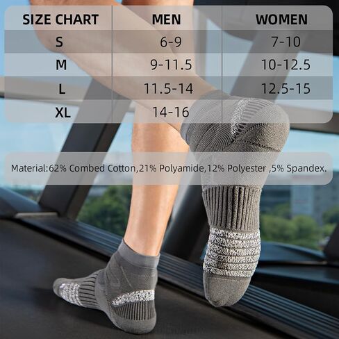 Athletic Ankle Socks Quarter Running Socks,Thick Cushion Padded,Anti-Blister,Seamless,Arch support,Gym,Tennis,3 Pairs in Saudi Arabia