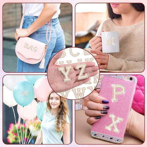 26pcs لؤلؤة لؤلؤة لؤلؤة لؤلؤة بقع ، A-Z Glitter Alphabet Patches Patch Pearl Pearl Patch Pling Alphabet alphabet sticker interfile sticker for diy craft studs (الذهب) in Kuwait