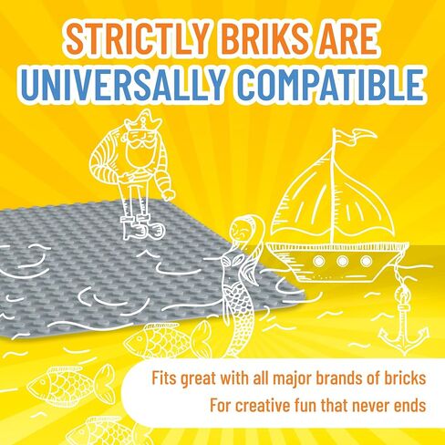 Strictly Briks Compatible with Lego Classic Big Briks Stackable Baseplates, Large Pegs for Ages 3 and Up, 100% Compatible with All Major Brands, Green, 1 Piece, 13.75" x 16.25" Inches in Saudi Arabia