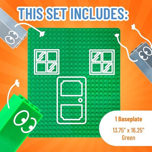 Strictly Briks Compatible with Lego Classic Big Briks Stackable Baseplates, Large Pegs for Ages 3 and Up, 100% Compatible with All Major Brands, Green, 1 Piece, 13.75" x 16.25" Inches in Saudi Arabia
