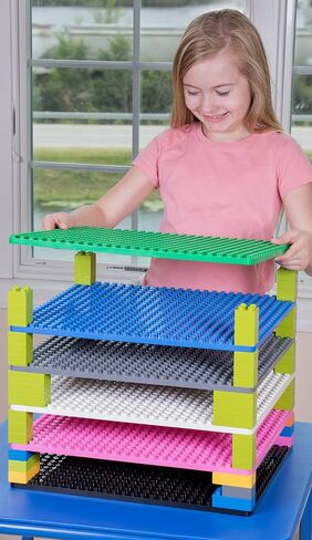 Strictly Briks Compatible with Lego Classic Big Briks Stackable Baseplates, Large Pegs for Ages 3 and Up, 100% Compatible with All Major Brands, Green, 1 Piece, 13.75" x 16.25" Inches in Saudi Arabia