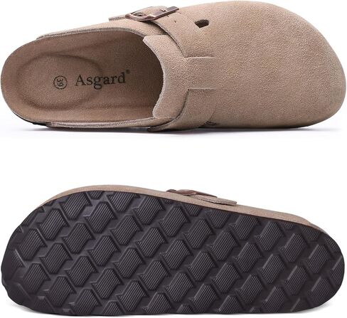 Asgard Women's Suede Clogs Leather Bugles Arch Arch Support Potato Shoes With Comfort Cork Bedbed Black 39 Size 8 in Kuwait
