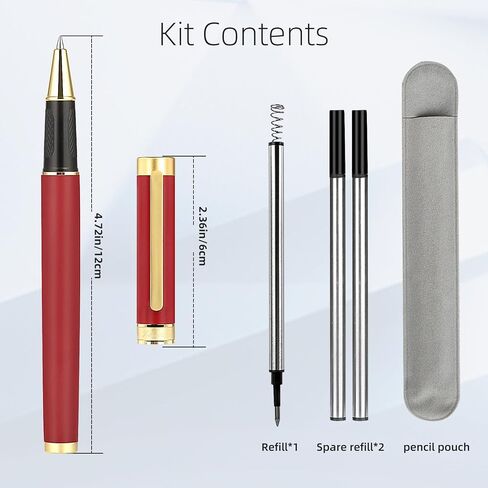 Stunning luxury pen fancy pens nice pens for men pure copper heavy feel Office Executive Pen Professional Smooth Writing Pens for journaling with Gift and 2 Refills(Blue) in Kuwait