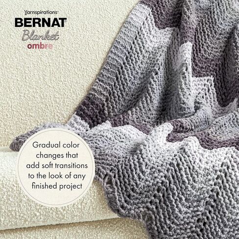 Bernat بطانية Ombre Eggplant Ombre Yarn - 2 حزمة من 300g/10.5 أوقية - البوليستر - 6 سوبر ضخمة - 220 ياردة - الحياكة/الكروشيه in Kuwait