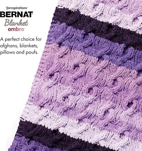 Bernat بطانية Ombre Eggplant Ombre Yarn - 2 حزمة من 300g/10.5 أوقية - البوليستر - 6 سوبر ضخمة - 220 ياردة - الحياكة/الكروشيه in Kuwait
