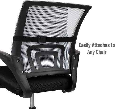 Mind Reader Lumbar Support Cushion for Office Chair ومقعد السيارة ، ورغوة الذاكرة ، وتكنولوجيا السحابة الهوائية ، ومصحح الموقف ، وسادة الخلفية السفلية متعددة الاستخدامات ، 13.5 "L x 4" W × 12.25 "H ، Black in Kuwait