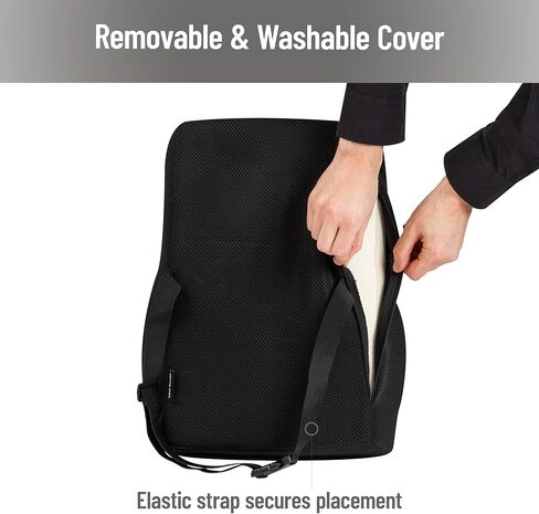 Mind Reader Lumbar Support Cushion for Office Chair ومقعد السيارة ، ورغوة الذاكرة ، وتكنولوجيا السحابة الهوائية ، ومصحح الموقف ، وسادة الخلفية السفلية متعددة الاستخدامات ، 13.5 "L x 4" W × 12.25 "H ، Black in Kuwait