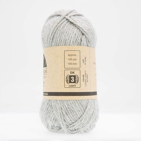 [مجموعة من 3 skeins رائعة] مزيج خيوط الألبكة [أمايو] [DK] #3 (5.25 أوقية/150 غرام إجمالي) جميل وناعم للاستمتاع بالحياكة - الكروشيه - النسيج [رمادي فاتح] in Kuwait