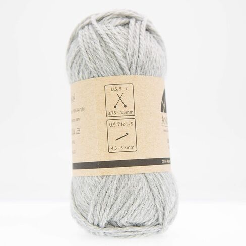 [مجموعة من 3 skeins رائعة] مزيج خيوط الألبكة [أمايو] [DK] #3 (5.25 أوقية/150 غرام إجمالي) جميل وناعم للاستمتاع بالحياكة - الكروشيه - النسيج [رمادي فاتح] in Kuwait