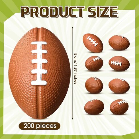 200 Packs Mini Football Sports Stress Ball Mini Foam Footballs Foam Mini Football Stress Ball Bulk Toy for Boys Girls Party Favor School Carnival Reward Football Themed Party Supplies, 1.18 Inches in Kuwait