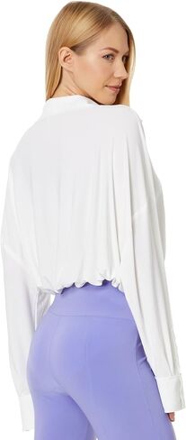 NORMA KAMALI Women's Super Oversized Boyfriend NK Shirt Bodysuit, Black in Saudi Arabia