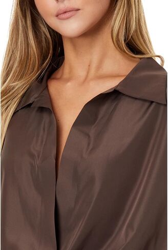 NORMA KAMALI Women's Super Oversized Boyfriend NK Shirt Bodysuit, Black in Saudi Arabia