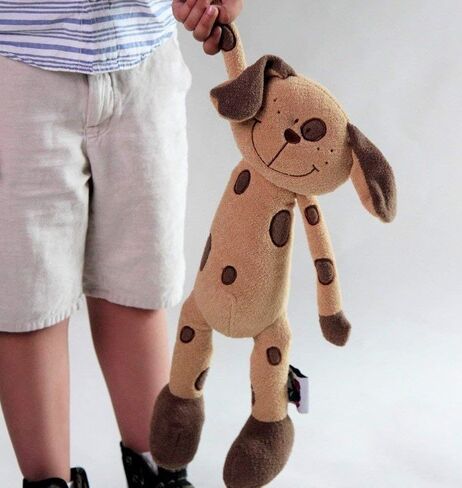 Plush Sitting Brown Peppered Puppy Dog, 15" in Saudi Arabia