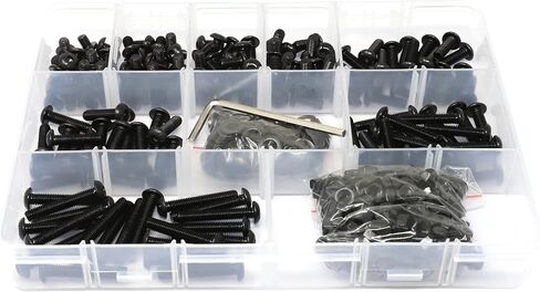 iexcell 50 Pcs M5 x 40mm Thread Pitch 0.8 mm Alloy Steel 10.9 Grade Hex Socket Button Head Cap Screws Bolts Kit, Black Oxide Finish in Kuwait