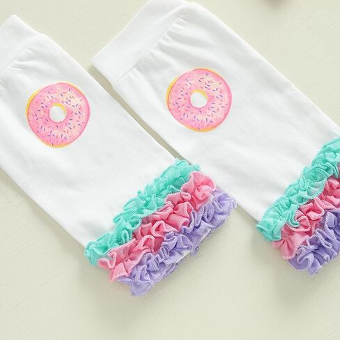 Baby Girl Half Birthday Outfit Sweet 6 months 1/2 Birthday Romper Bodysuit Leg Warmers Headband Set in Kuwait