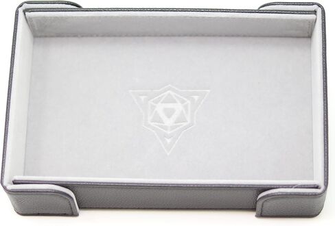 PU Leather Magnetic Folding Portable Dice Tray and Dice Mat for DND and Roleplaying Games - Perfectly Sized for Portability - Gray in Saudi Arabia