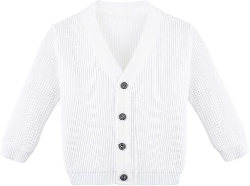 Lilax Baby Boys Basic Long Sleeve V-Neck Classic Knit Cardigan Sweater in Kuwait
