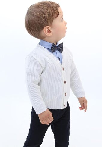 Lilax Baby Boys Basic Long Sleeve V-Neck Classic Knit Cardigan Sweater in Kuwait