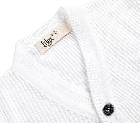 Lilax Baby Boys Basic Long Sleeve V-Neck Classic Knit Cardigan Sweater in Kuwait