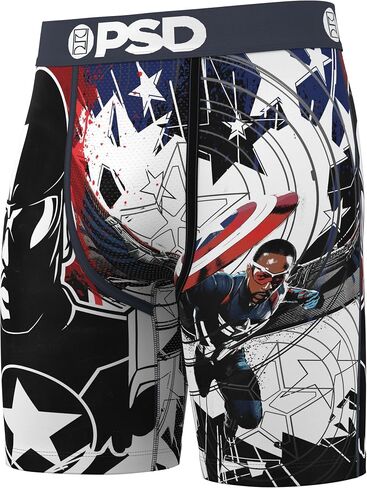 PSD Men's Marvel Print Boxer Briefs - 7 Inch Inseam Breathable and Supportive Men's Underwear with Moisture-Wicking Fabric in Saudi Arabia