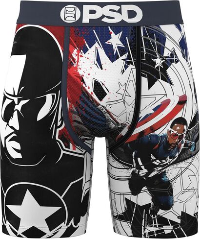 PSD Men's Marvel Print Boxer Briefs - 7 Inch Inseam Breathable and Supportive Men's Underwear with Moisture-Wicking Fabric in Saudi Arabia