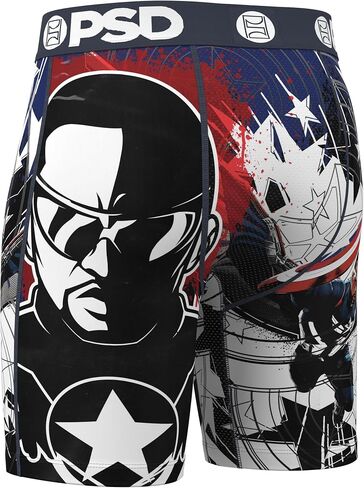 PSD Men's Marvel Print Boxer Briefs - 7 Inch Inseam Breathable and Supportive Men's Underwear with Moisture-Wicking Fabric in Saudi Arabia