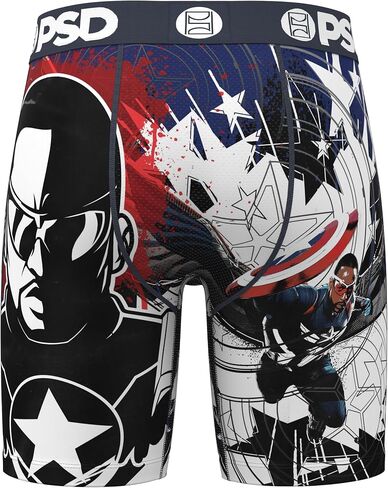 PSD Men's Marvel Print Boxer Briefs - 7 Inch Inseam Breathable and Supportive Men's Underwear with Moisture-Wicking Fabric in Saudi Arabia