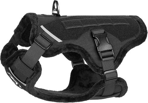 OneTigris Small Dog Vest Harness, Plush Dog Harness – Soft Plush, Step in Vest Harness for Small and Medium Dogs Harness MITT Dog Jacket (Black Plush,M) in Saudi Arabia