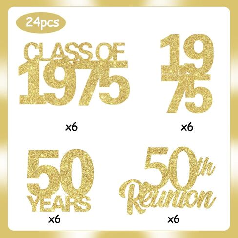 24PCS 50th Class Reunion Tags 1975 Reunion Tags Decorations Class Of 1975 Reunion Decorations 50th High School Class Reunion Decorations for High School 50 Year Reunion Decorations in Kuwait
