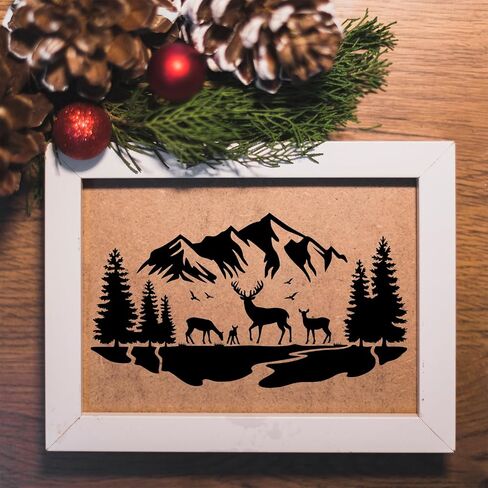 10 Pieces Deer Wood Burnig Stencils for Painting Animal Forest Mountain Tree Deer Head Stencils on Wood Wall Canvas Crafts (Style:Deer) in Saudi Arabia