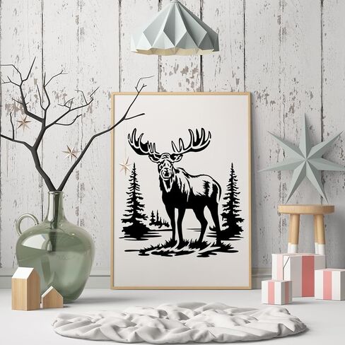 10 Pieces Deer Wood Burnig Stencils for Painting Animal Forest Mountain Tree Deer Head Stencils on Wood Wall Canvas Crafts (Style:Deer) in Saudi Arabia