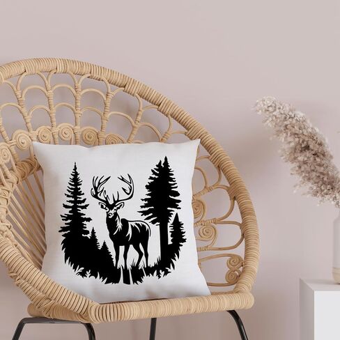 10 Pieces Deer Wood Burnig Stencils for Painting Animal Forest Mountain Tree Deer Head Stencils on Wood Wall Canvas Crafts (Style:Deer) in Saudi Arabia