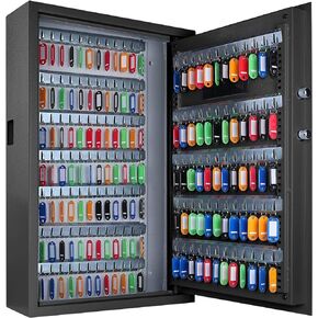 160 Position Large Key Box Wall Mount with Code and Spare Keys, Digital Key Lock Box with Adjustable Key Tags, Key Cabinet Wall Mount for Car, Hotels, Office, House