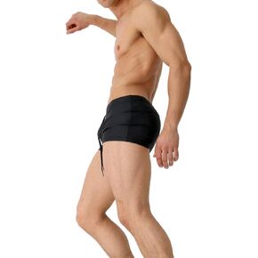 UXH Men's Beach Swimming Trunks Boxer Brief Swimsuit Swim Underwear Board-Shorts with Pocket