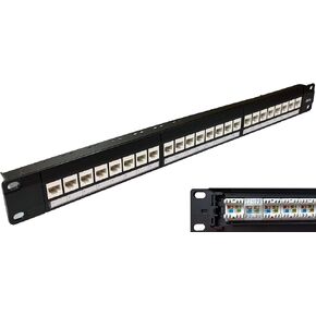 Electriduct 24-Port CAT6 Unshielded 1U Patch Panel 19-Inch Loaded w/Keystone Jacks Rackmount or Wallmount