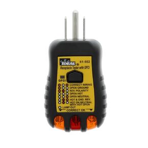 IDEAL INDUSTRIES 61-502 120V AC GFCI Receptacle Tester