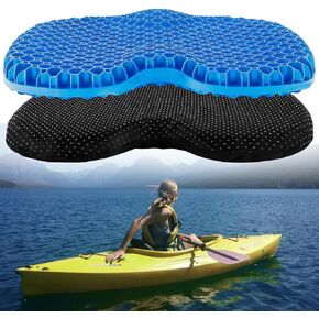 Kayak Seat Cushion - Thicken Gel Waterproof Kayak Seat Pad Cushions with Non-Slip Cover, Anti Slip Kayak Seats Lifetime Kayak Accessories Equipment Gear for Fishing Kayak Boat Canoe Rowing Stadium Pad