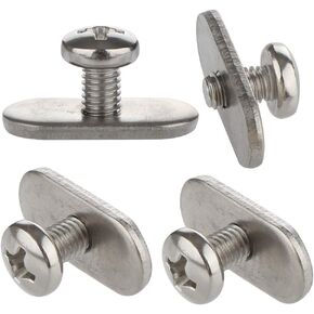 VTurboWay 4 Pcs 316 SS Kayak Rail/Track Screws, Track Nuts w' 4 pcs M5 Long Screws and 4 Pcs Short Screws, Mounting Replacement Kit for Kayaks Rails