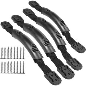 2-Hole Kayak Carry Handles 4 Pack with Screws Rubber Kayak Handle Replacement for Ocean Kayak Lifetime Kayaks Pelican Perception Boat Canoe Handle Kayak Parts Black