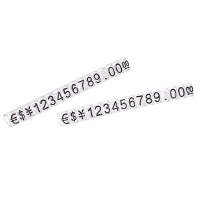 MECCANIXITY Adjustable Removable Mini Cube Price Tag Display Number Letter Price Label Stand Block Kit for Shop Counter Black on Clear,3.8x6.9mm,16 Sets