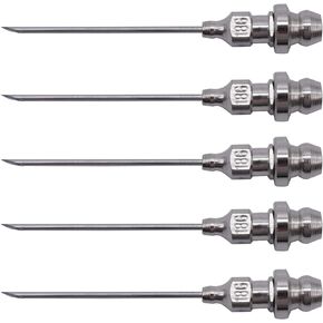 5 Pcs Bearing Grease Injector Needle,Grease Needle Nozzle,18 Gauge,1-1/2 Inch