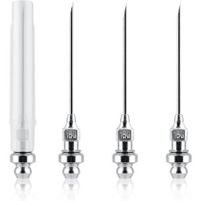 SAVITA 4 Small Bearing Grease Injector Needles, Removable Grease Gun Needle Tip, Portable Nozzles, Mini Grease Needle Nozzles for Ball Joints, Grease Injection Tool